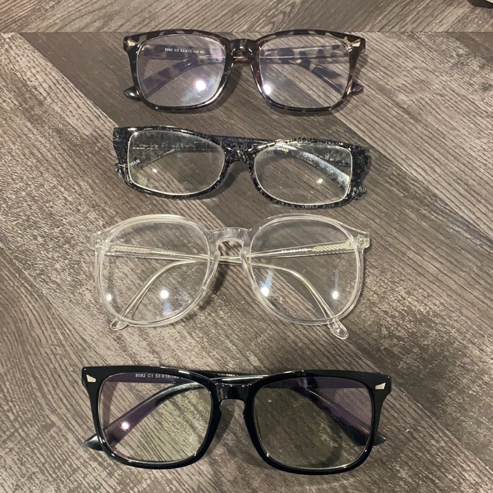 Blue light and fake lens glasses